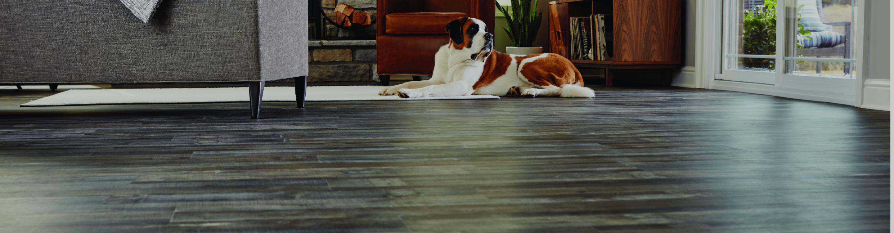 Cozy living room with pet-friendly laminate flooring, offering durability and style. Explore laminate solutions at Carpet Master Carpet One, your trusted local flooring store near you.